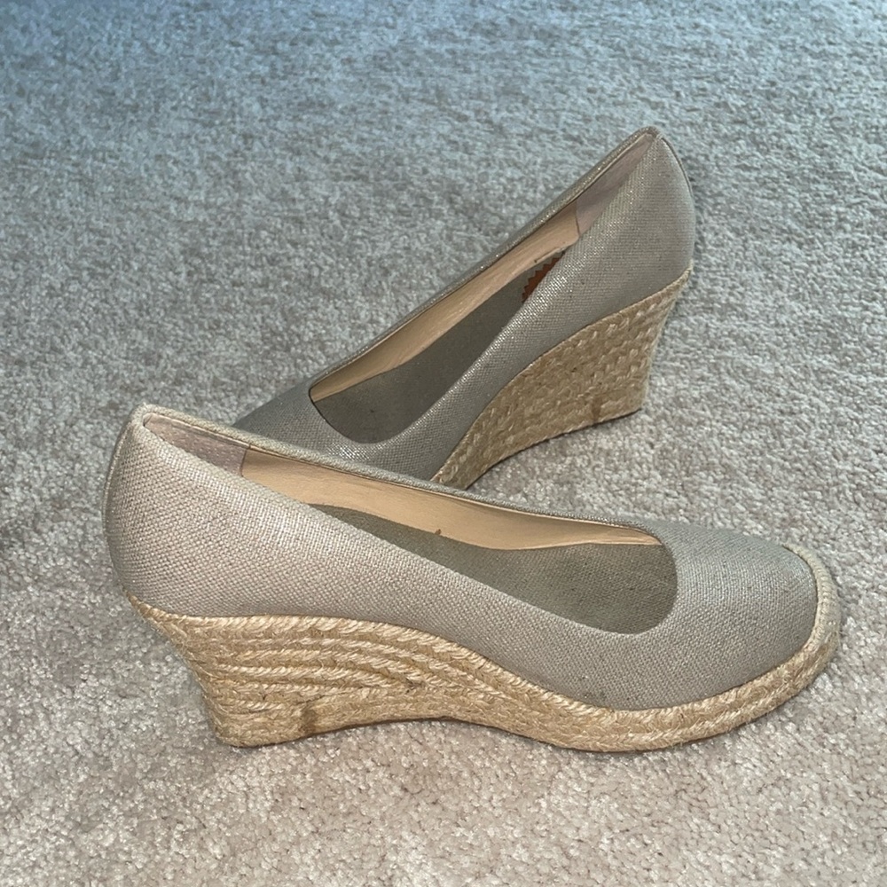 J. Crew raffia and canvas wedges. Great condition. Worn twice.